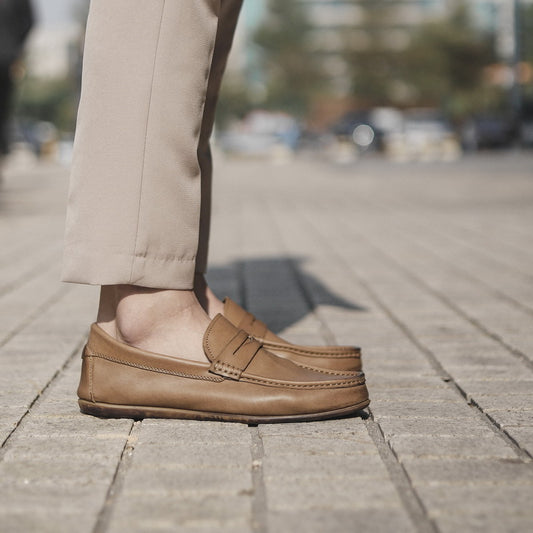 British Style Bean Shoes Leather Men